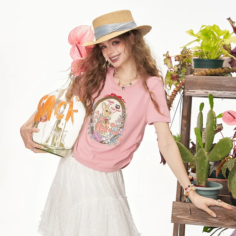 ELF SACK Knitwear Women's Pink Girlish Heart-4