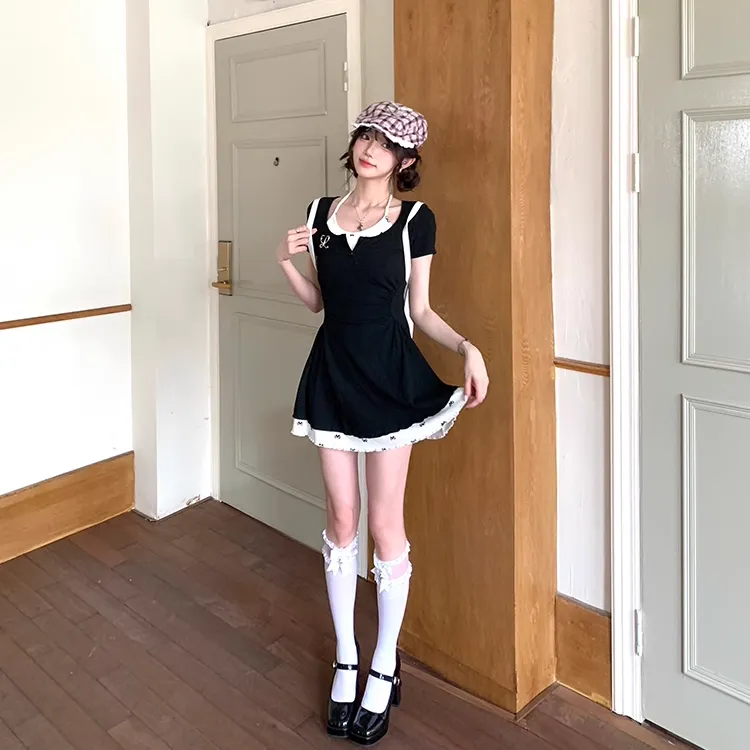 BEAUTIFUL CONFESSION Short Sleeved Dress Women's Black-5