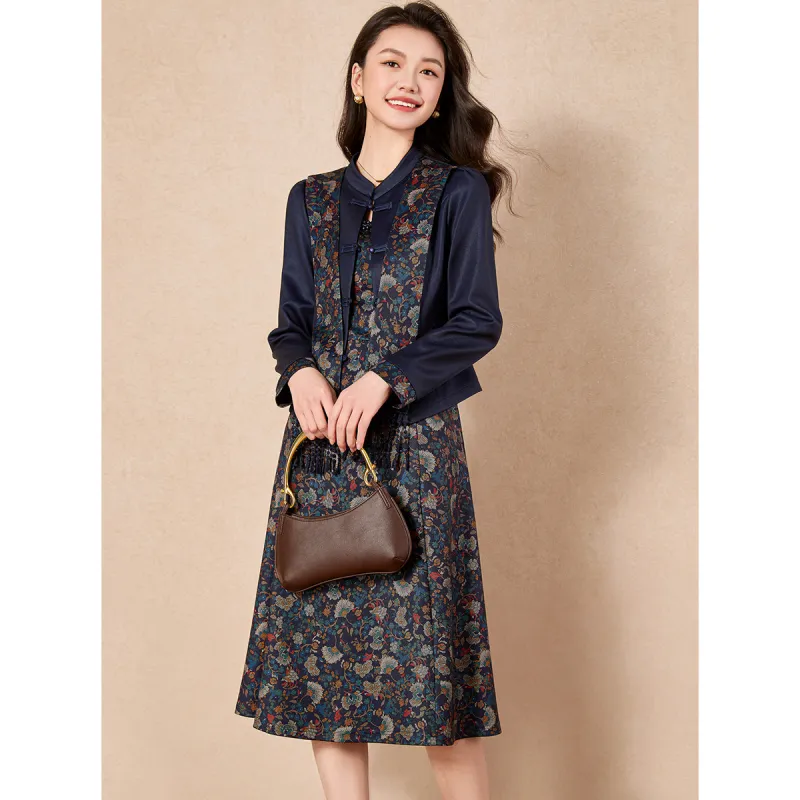 Mylan Two Piece Skirt Sets Women's Blue-2
