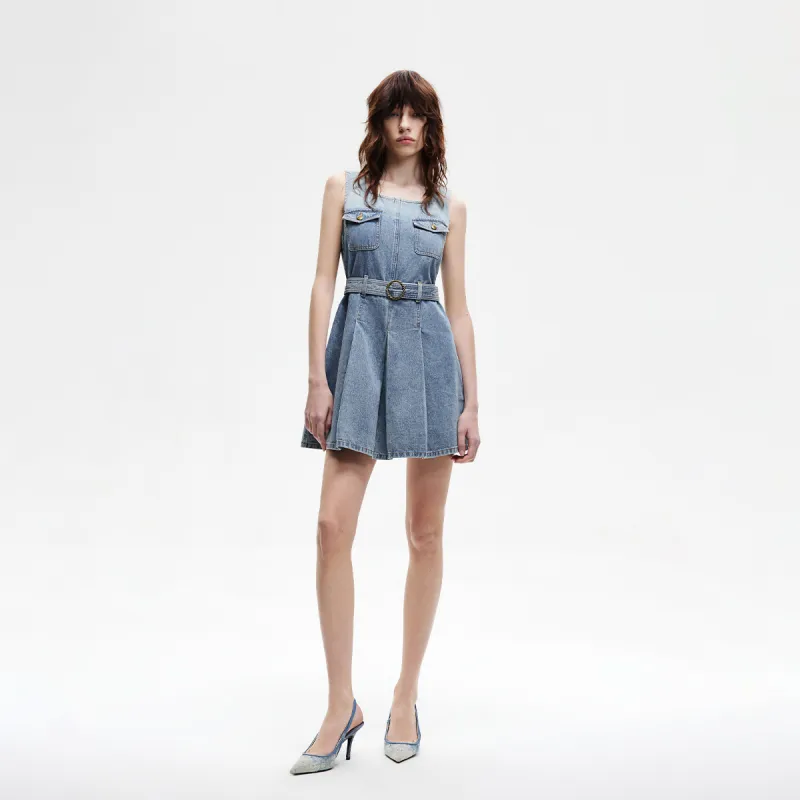 ONLY Sleeveless Dresses Women's J33 Vintage 350 Washed Denim-3