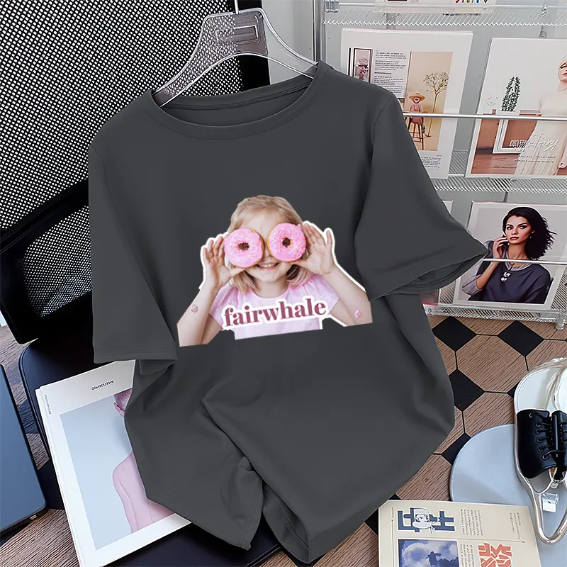 FAIRWHALE Drop Shoulder Sleeve T Shirt Women's-14
