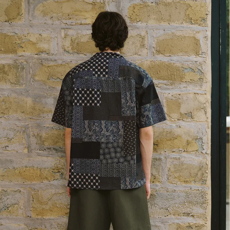 URBAN REVIVO Shirts Men Dark Blue Print-4