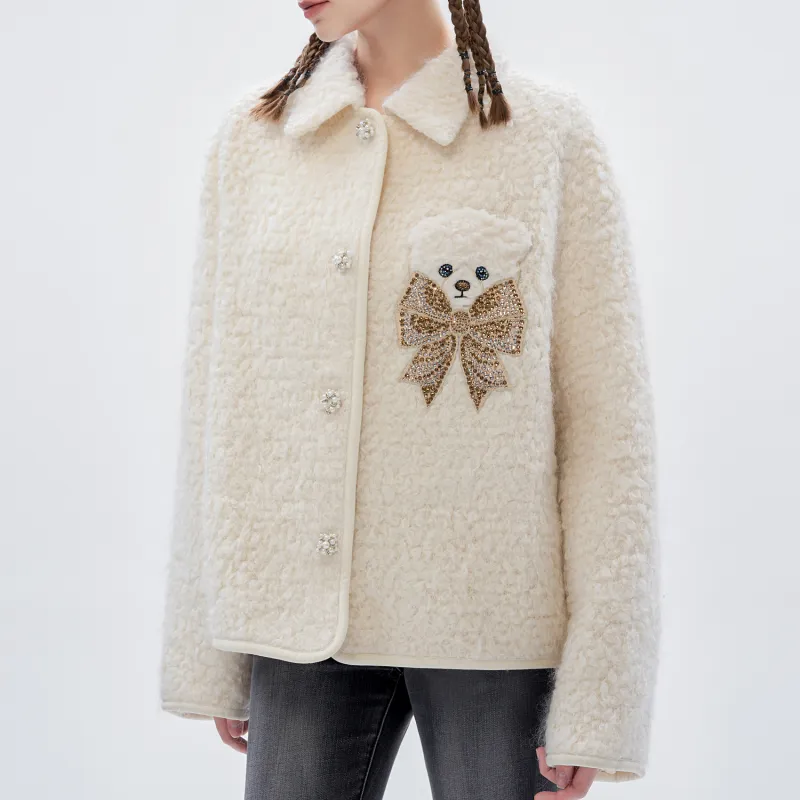 TCH Cropped Coats Women's Beige-4