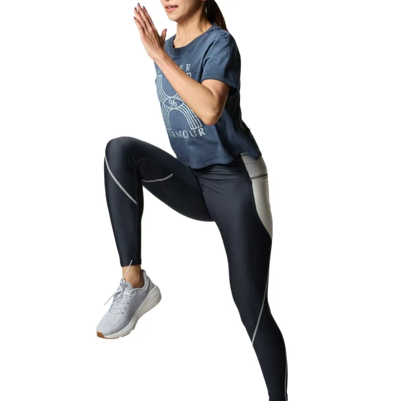 Under Armour Run 96 Drop Shoulder Sleeve T Shirt Women's Gray-1