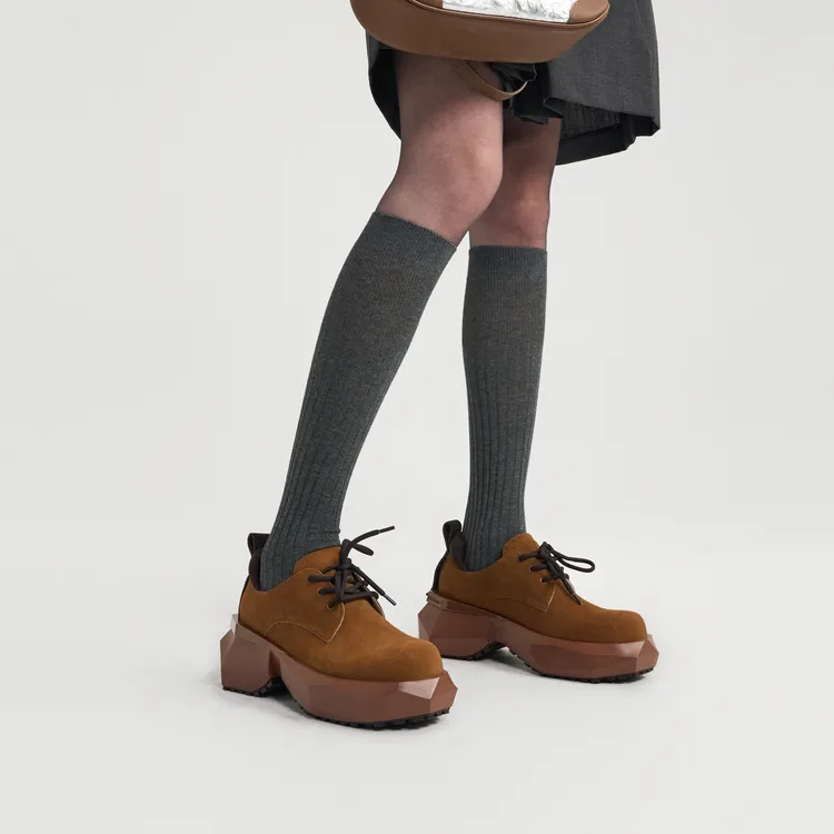 Lost In Echo Platform Height Increasing Wedge Sole Round Tip Business Shoes Shoe Size Comparison-4
