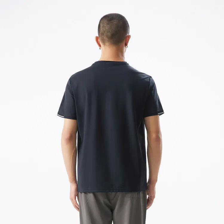 HLA T Shirts Men Navy Blue Pattern F1-2