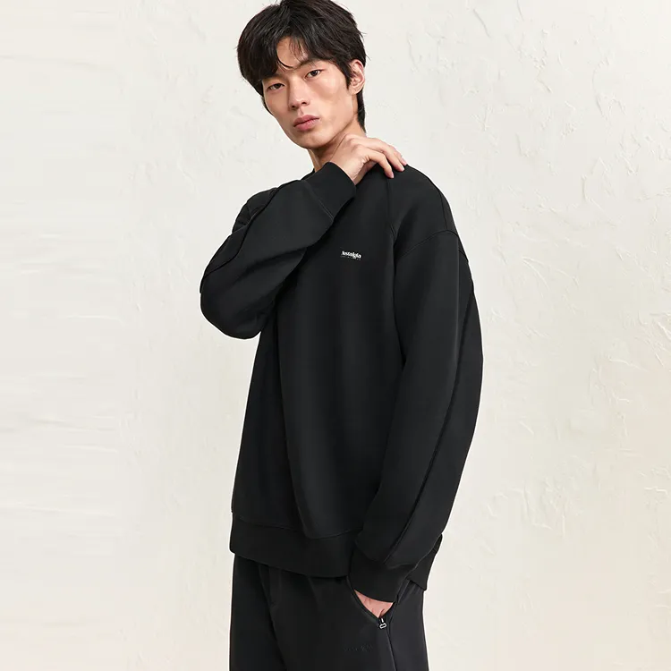 PEACEBIRD MEN Vintage Crew Neck Striped Letter Sweatshirt Men's-4