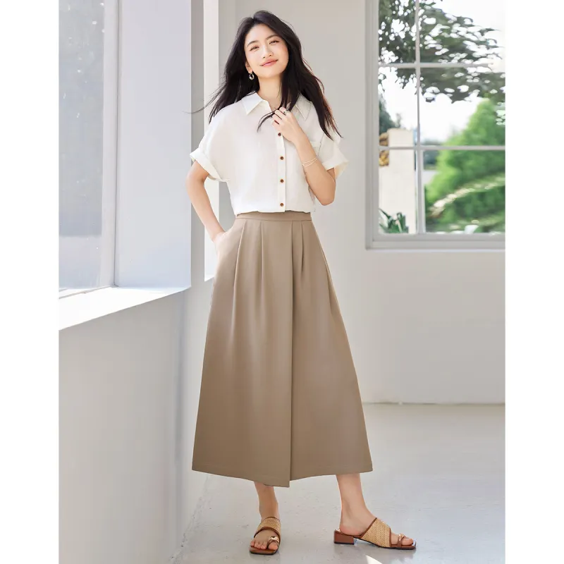 Like The Age Of Water Summer Casual Pants Loose Fit Women's Khaki-2