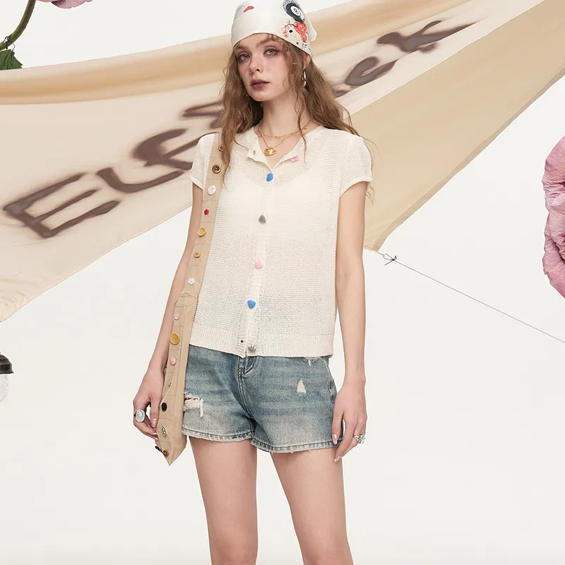 ELF SACK Denim Shorts Women's Denim Blue-5