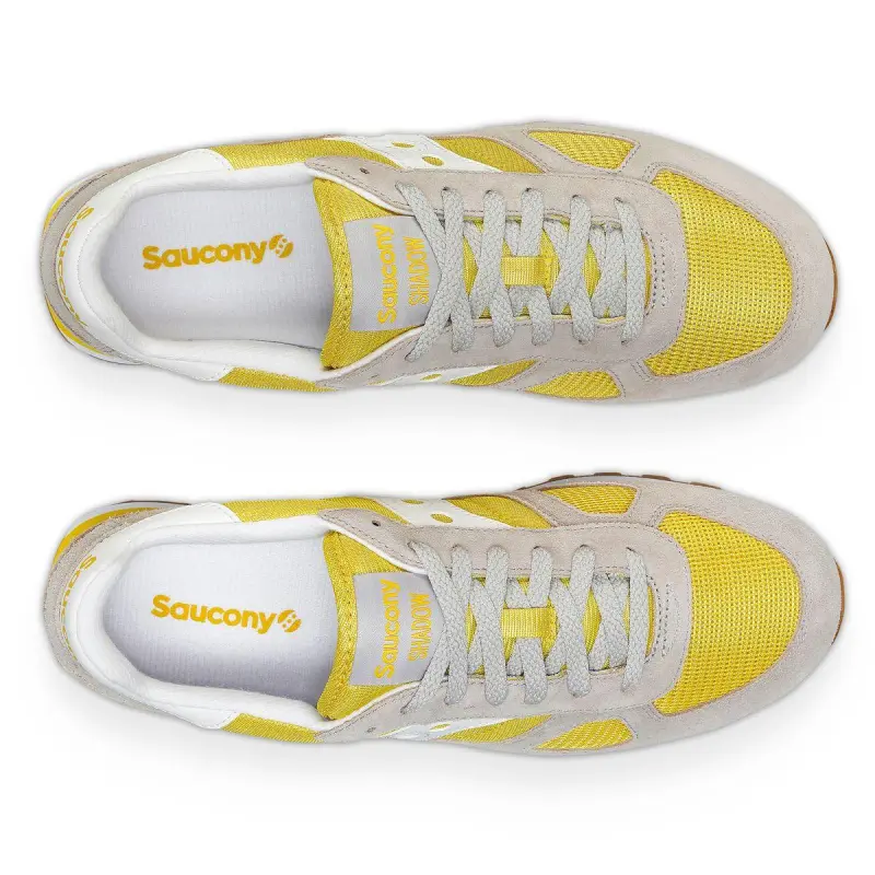 Saucony Shadow Original Anti Slip Wear Resistant Low Top Casual Shoes Men's Yellow Gray-2