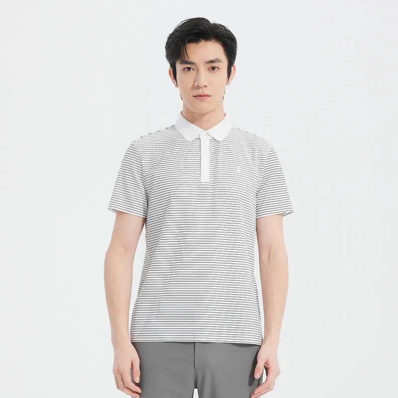 LESS IS MORE Polo Shirt Men's White Black Gradient-2