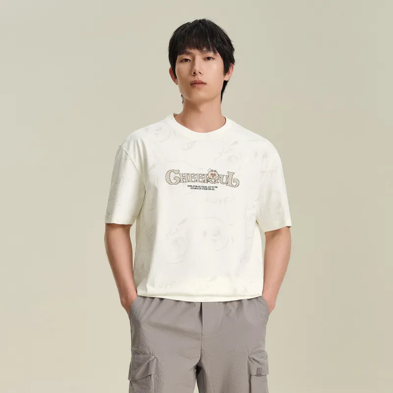 HLA T-Shirt Men's Raw White Pattern-2