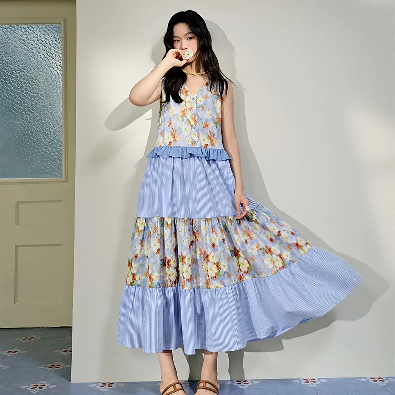 KUOSE Sleeveless Dresses Women's Multicolor-5