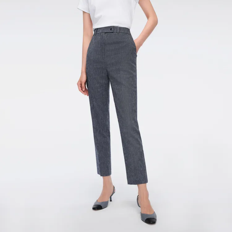 OVV Suit Trousers Women's Denim Blue Solid Color 13-2
