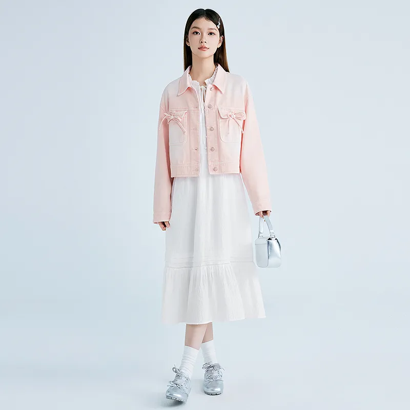 LEDIN Denim Jacket Women's Carinya Pink-3