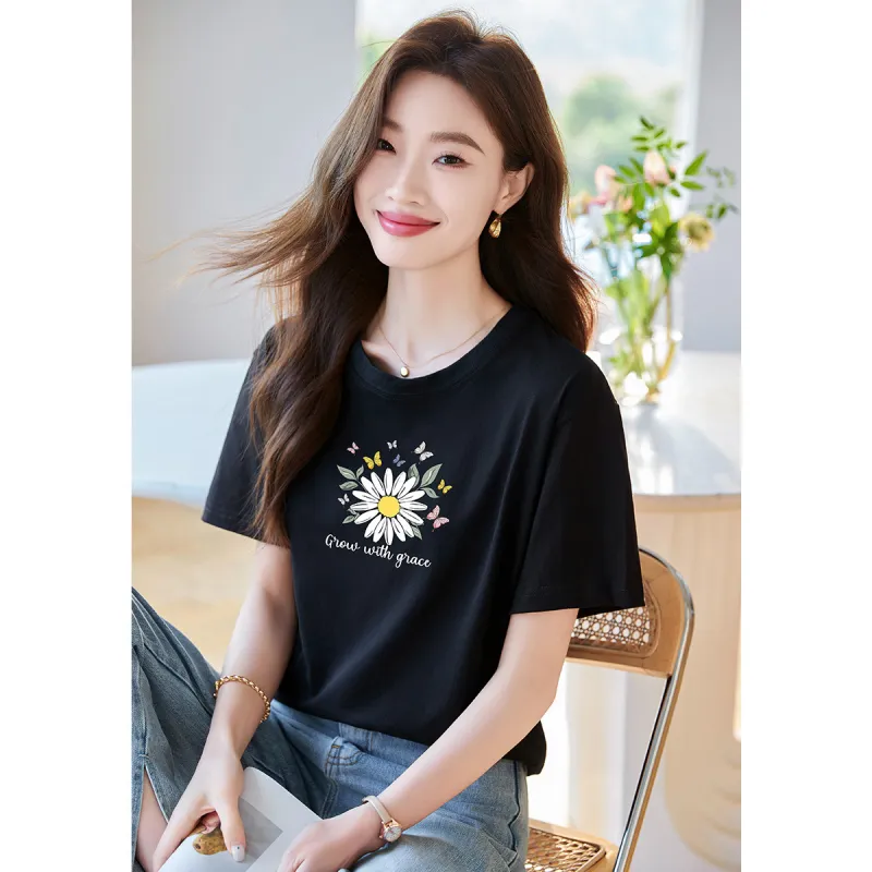XINFEIYU Regular T Shirt Women's Black-1