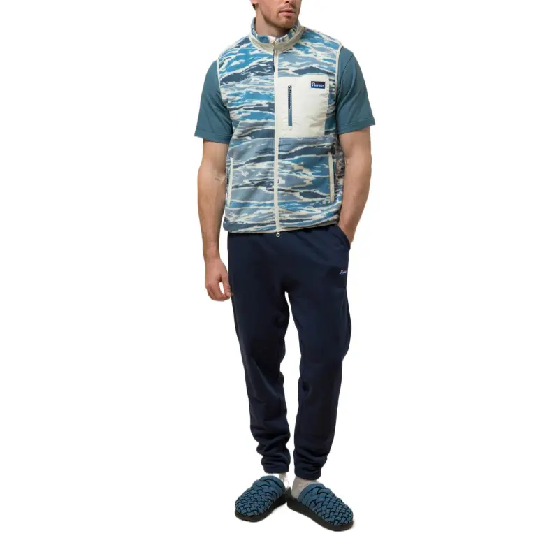 Penfield Mens Bay Jacquard Microfleece Vest In Blue Fusion Vest Men's Blue-2