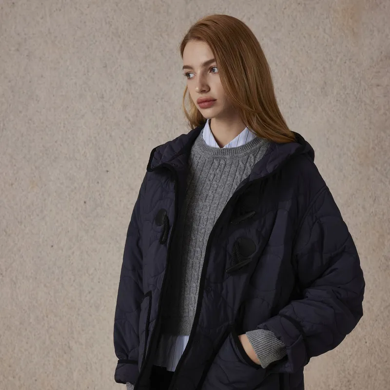 E.land Puffer Jacket Women's Navy Blue-2
