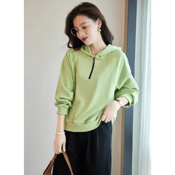 Like The Age Of Water Spring, Fall Sweatshirt Loose Fit Women's Fruit Green