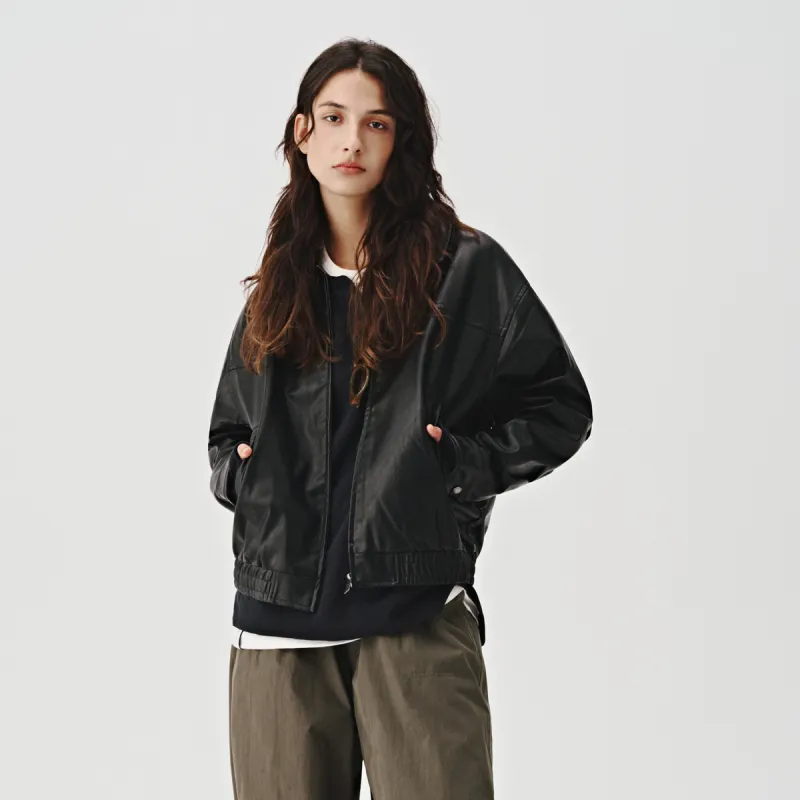 714STREET Leather Jacket Thickened Puffer Jacket Unisex-4
