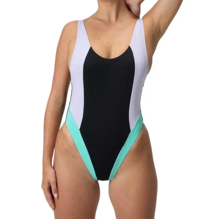Speedo FLU3NTE One piece Swimsuit Women's Black White Blue-4