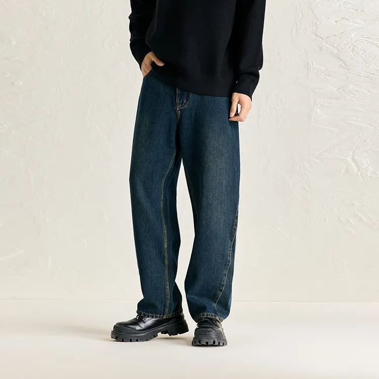 PEACEBIRD MEN Jeans Men Dark Denim Blue, Batch 1-3