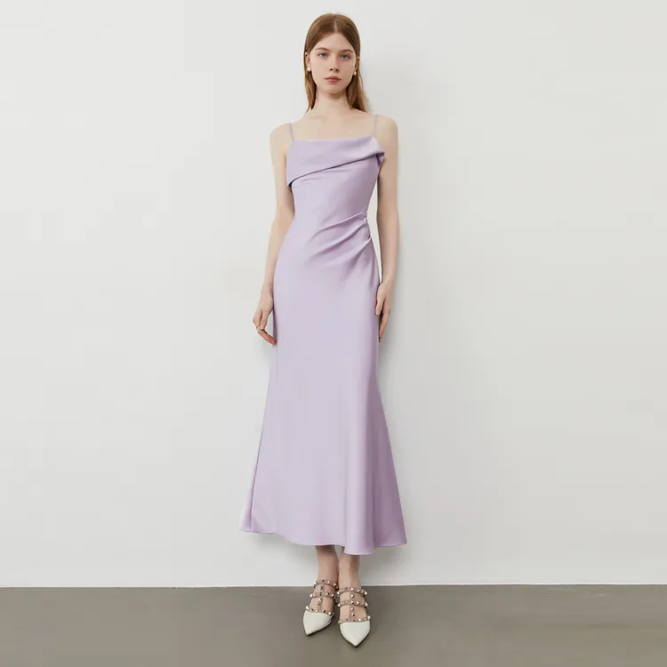 DPLAY Slip Dresses Women's Taro Purple-5