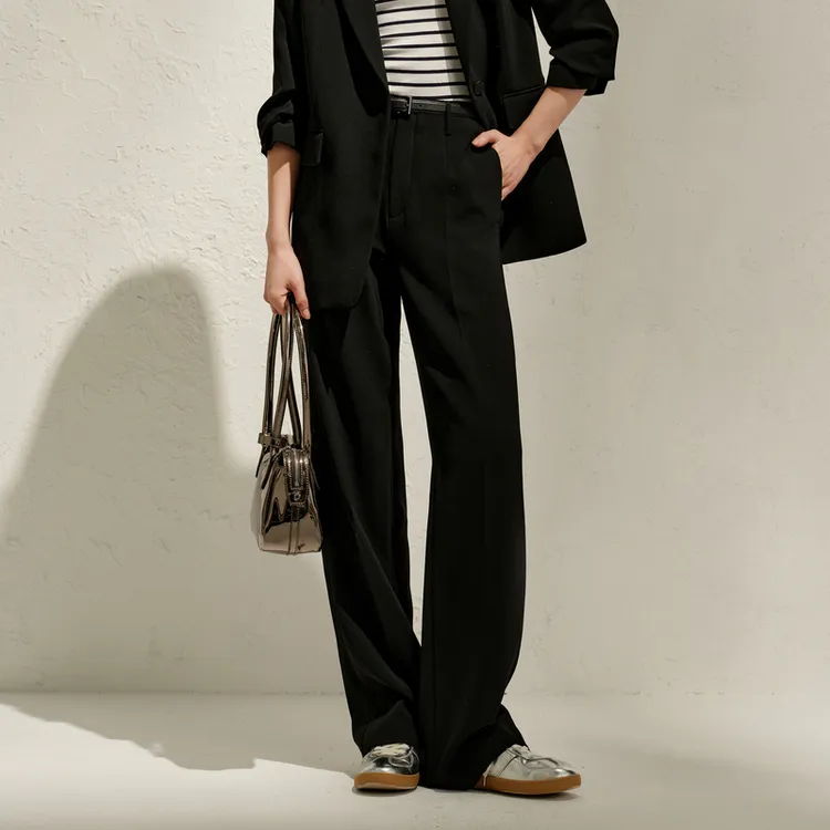 JZ. ANNAKRO Casual Pants Women's Plain Black-2