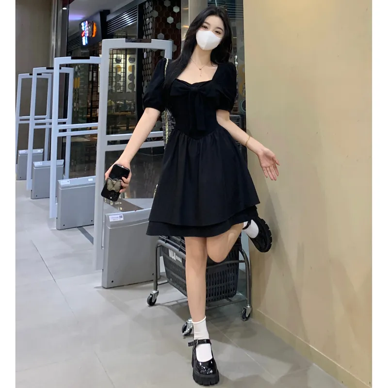 XIANSINIAO Short Sleeved Dress Women's-3