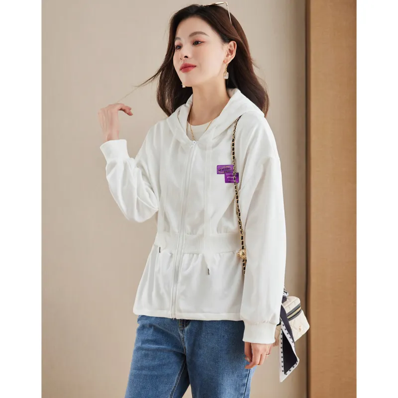 Like The Age Of Water Velvet feel Coat Slim Fit Women's White-1