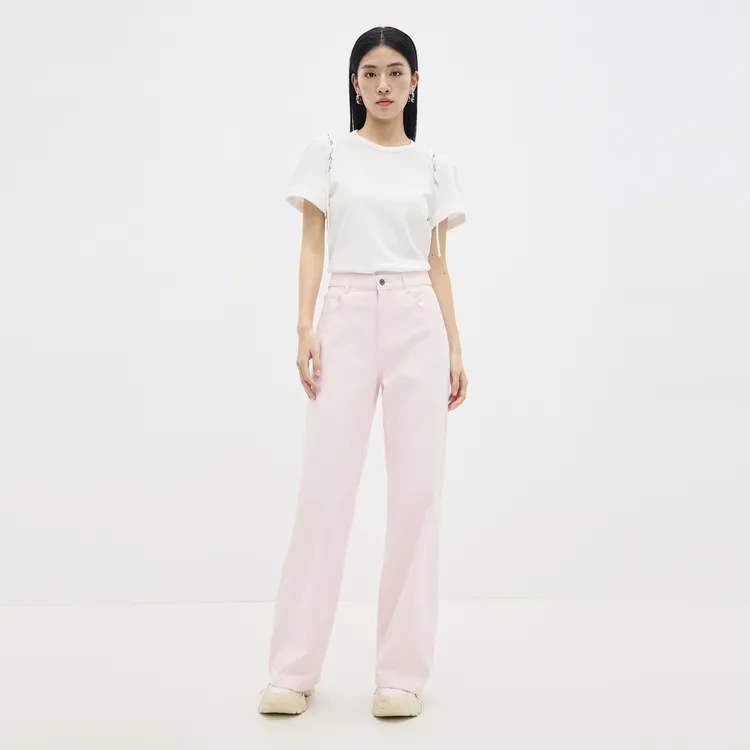 SHUIYUNJIAN Jeans Women's Light Pink-4