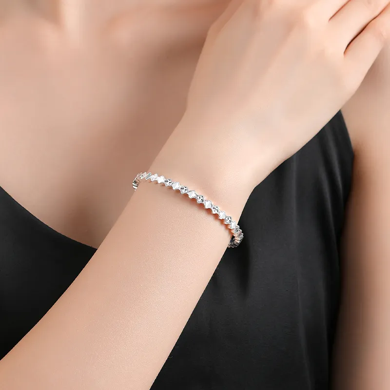 YASHENGZHUBAO 999 Fine Silver Bangles Women's-4