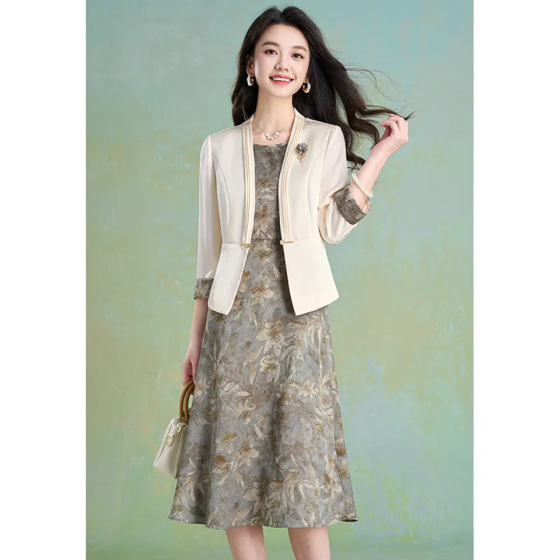 Mylan Two Piece Skirt Sets Women's Ecru-1