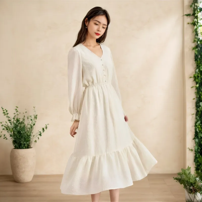 XIANSINIAO Long Sleeved Dress Women's-2