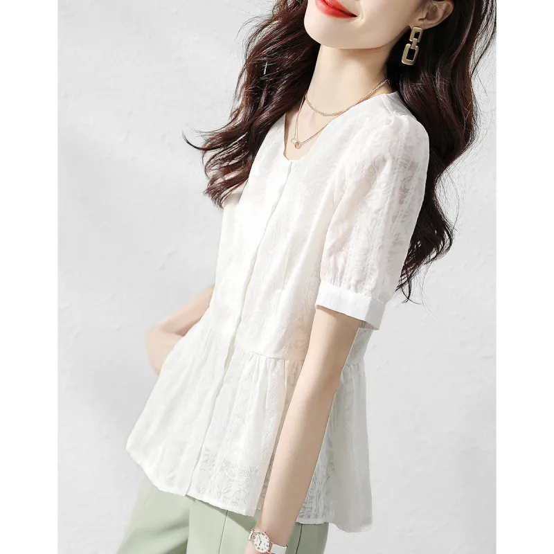 XIANSINIAO Shirts Women's White-2