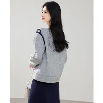 Still Quiet Skirt Set Women's Gray+Navy Blue