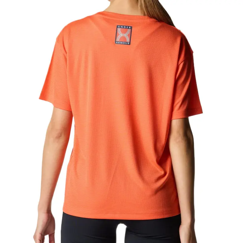 Under Armour Tech Drop Shoulder Sleeve T Shirt Women's Flame Color-2