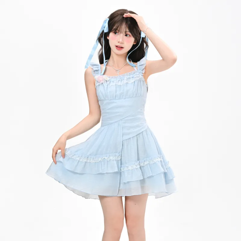 SNBL Slip Dresses Women's Blue-5