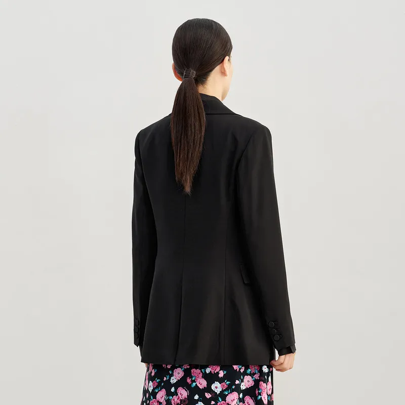JZ Juzui Business Suit Women's Plain Black-2