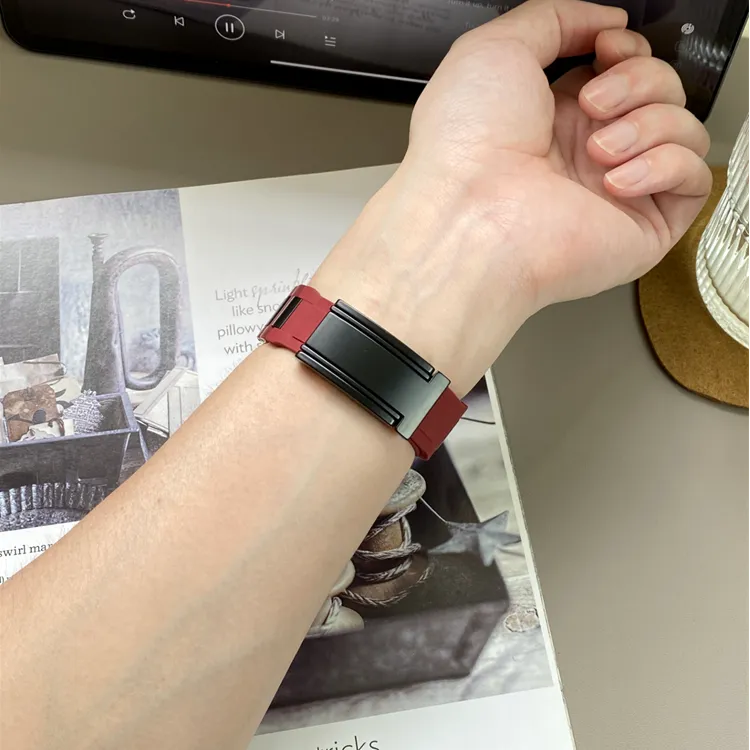 Sopi Apple Compatibility Watch Band Rubber, Stainless Steel Material-21