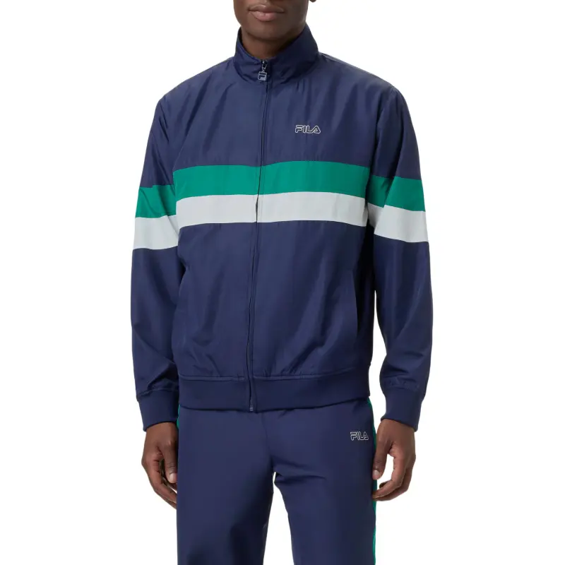 FILA Full Zip Woven Track Jackets & Coats Men's Marine Blue/Chalcedony/Gardenia Multicolor-1