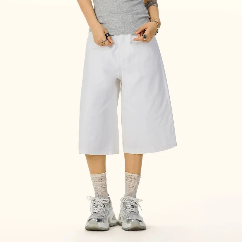 ZAVK Denim Shorts Women's White[Seven Tenths]-4