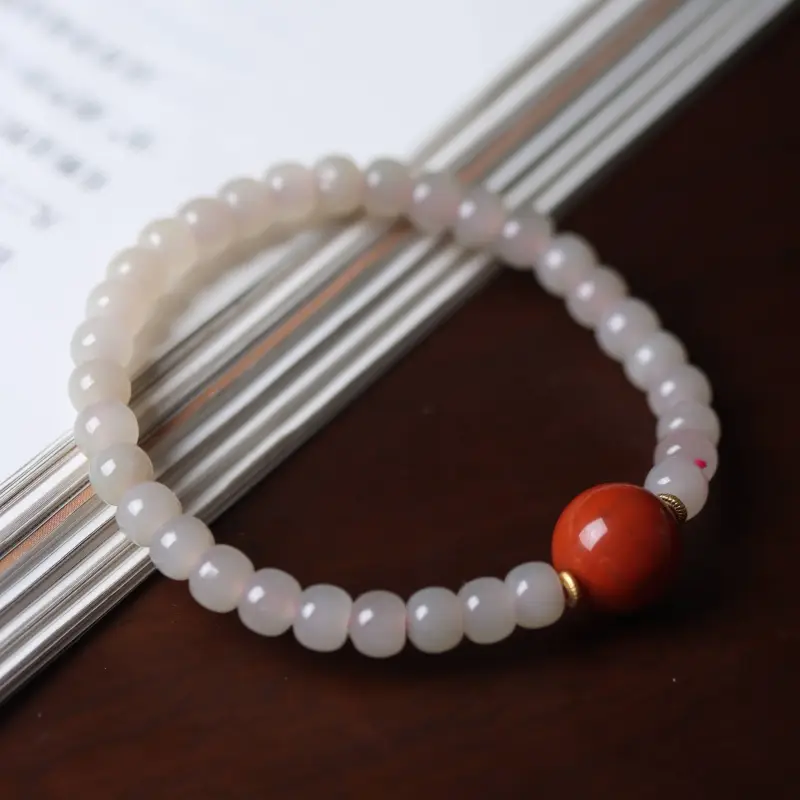 TIANTAISHAN Hetian Jade Bracelets Lotus Root Powders Unisex-2