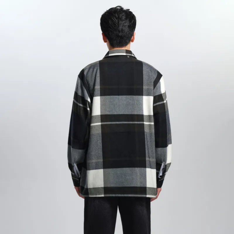 HLA Brushed Plaid Warm Casual Long Sleeved Shirt Men's-3