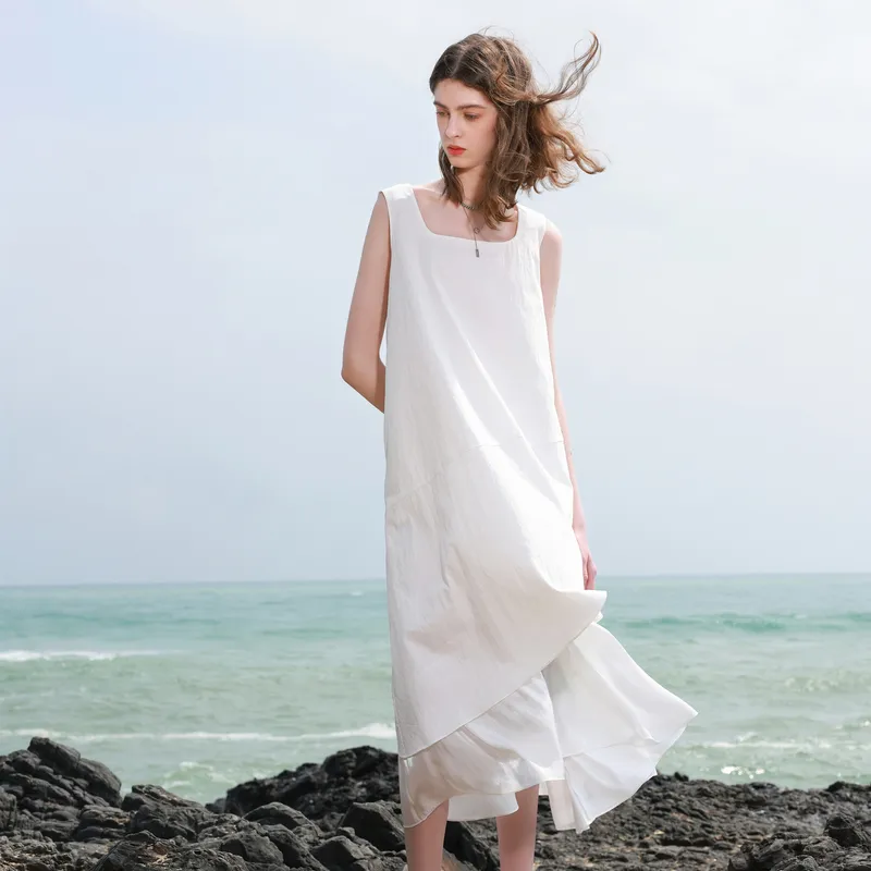 3COLOUR Sleeveless Dress Women's Cloud White-5