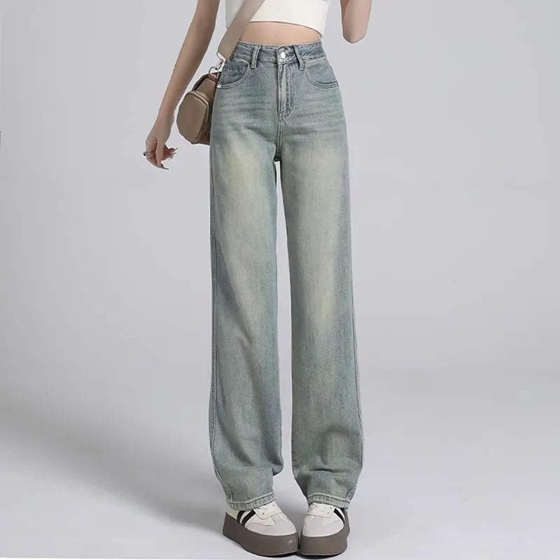 Ya Sheep People Spring And Summer Jeans Regular Women's Blue-5