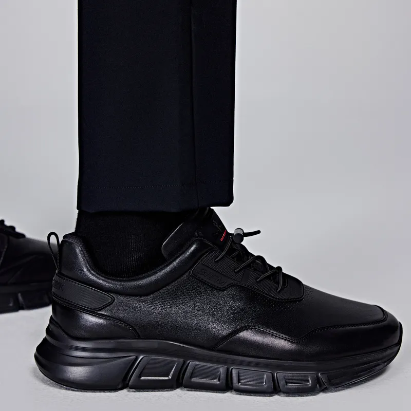 Biyin Leufen Non slip Lightweight Low Top Casual Shoes Men's Black-3