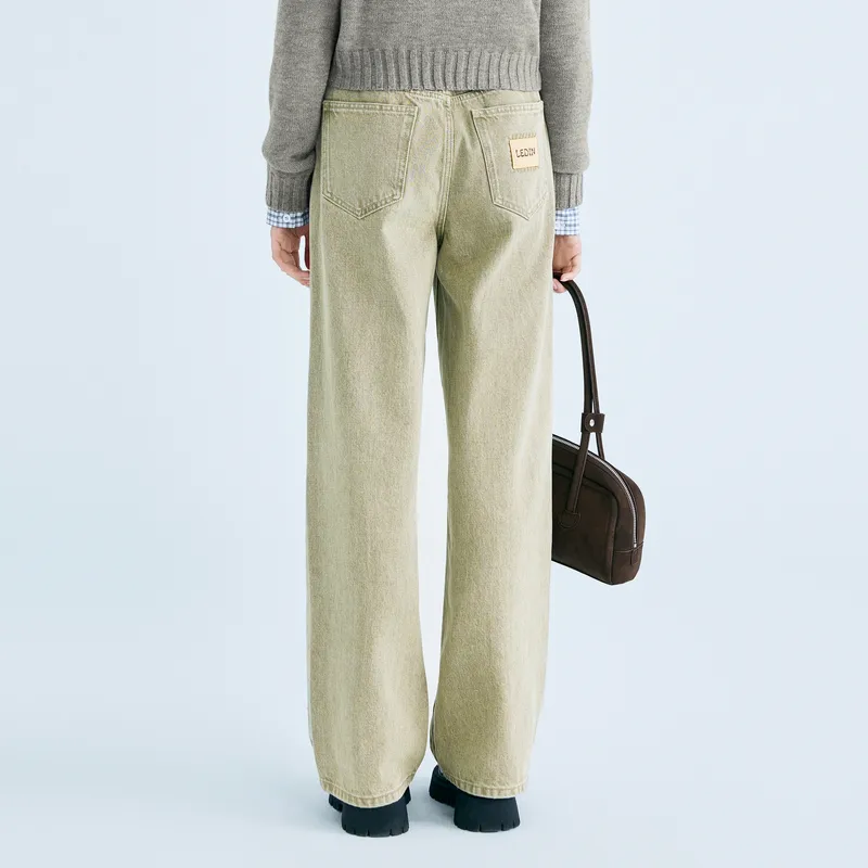 LEDIN Jeans Women's Matte Mint Green-4
