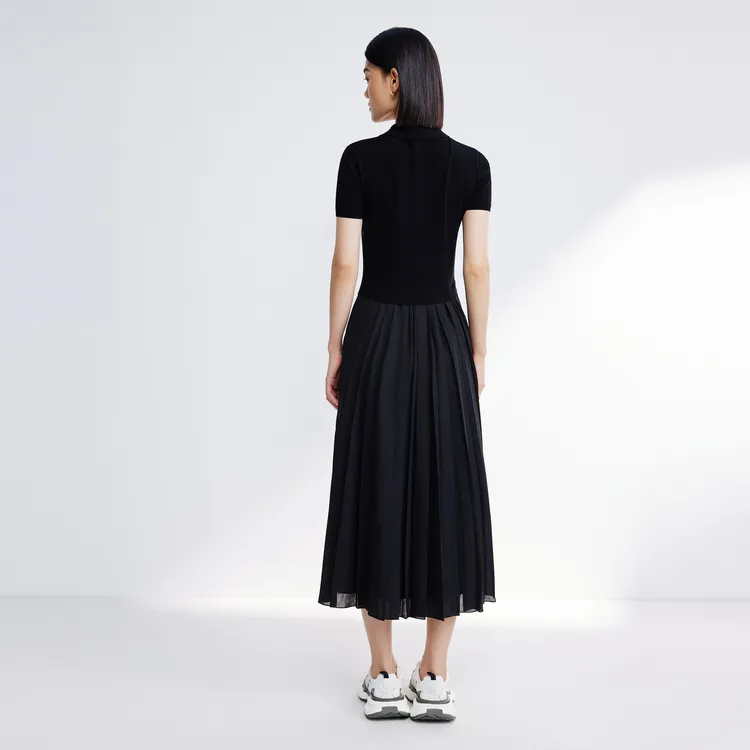 SHUIYUNJIAN Short Sleeved Dress Women's Black-5