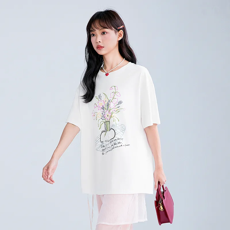LEDIN T Shirts Women's White-5